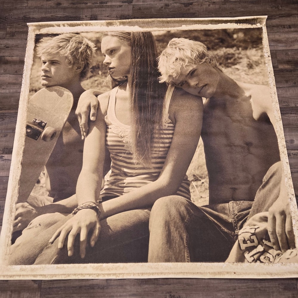 Hollister Store Display Wall Art Large 5x5 Canvas Skateboard Surf Sepia Print